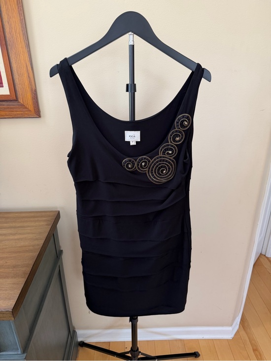 ECI Dresses & Skirts - ECI New York Black Embellished Tiered Cocktail Dress Womens 12 Sleeveless